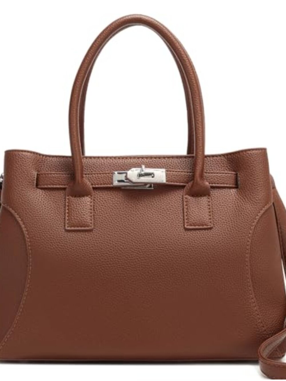 Vegan Leather Satchel Top-Handle Handbag Crossbody Adjustable Strap